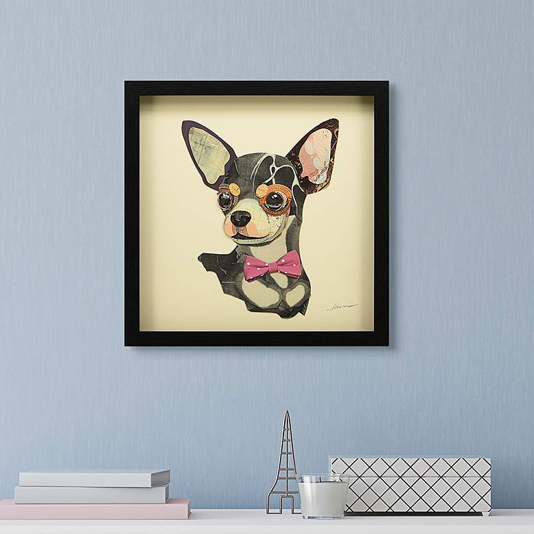 Image 1 Chihuahua Closeup 17" High Collage Framed Wall Art