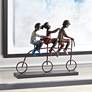 Children Riding Bike 12 3/4" Wide Sculpture