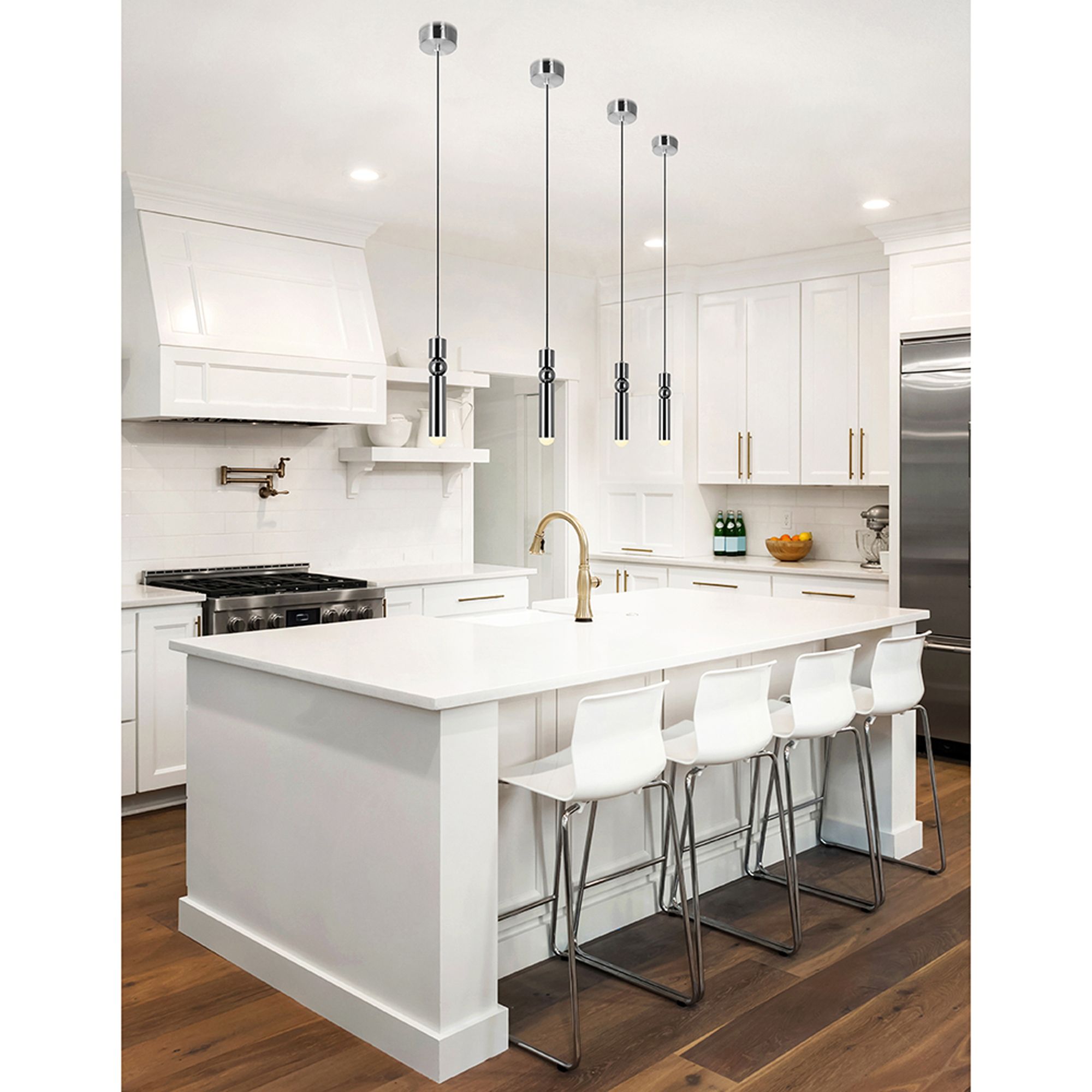 Image 5 Chime Integrated LED Polished Nickel Mini Pendant more views