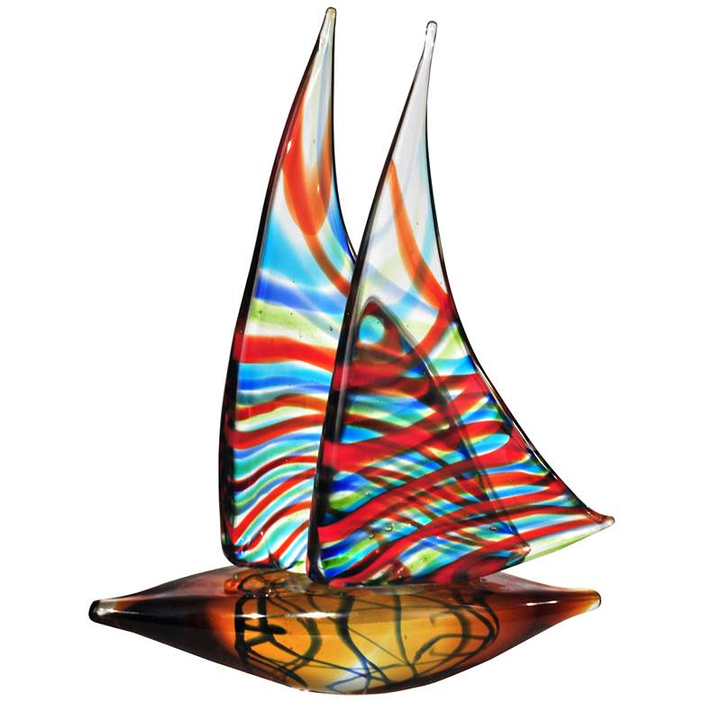 Image 1 Chimera 13 1/2" High Multi-Color Art Glass Sculpture