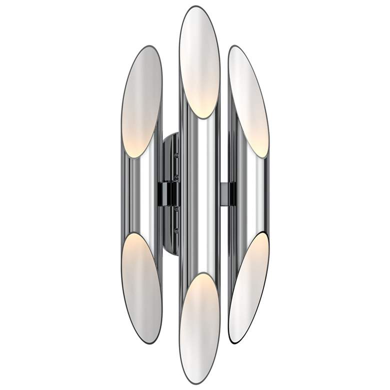 Image 1 Chimes 18" High Polished Chrome Triple Wall Sconce