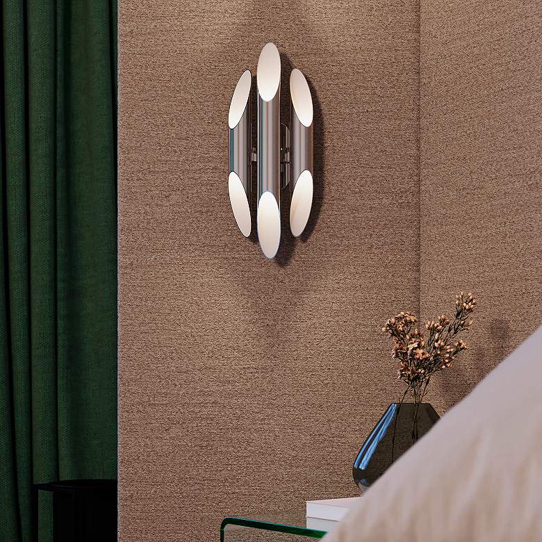 Image 5 Chimes 18" High Polished Chrome Triple Wall Sconce more views