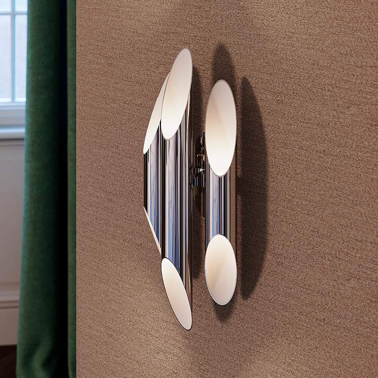 Image 6 Chimes 18" High Polished Chrome Triple Wall Sconce more views
