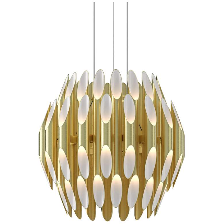 Image 1 Chimes 24.5" Wide 2 Tier Satin Brass Pendant