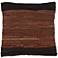 Chindi Two-Tone Coffee Leather 18" Square Decorative Pillow