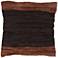 Chindi Two-Tone Coffee Leather 18" Square Throw Pillow