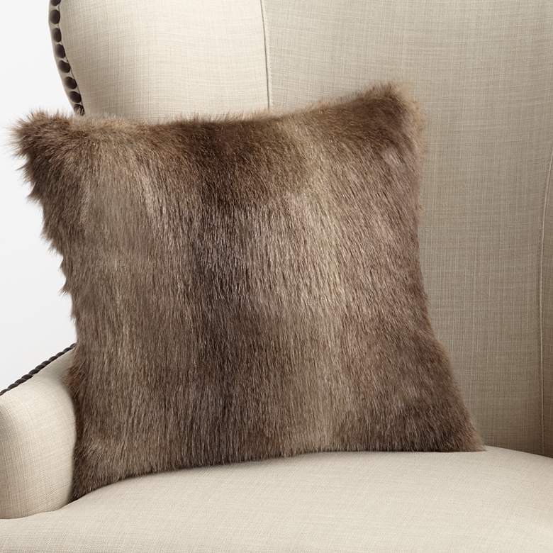 Image 1 Chinny Chin 18 inch Faux Fur Square Pillow