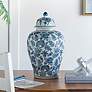 1_Chinoiserie 23 1/4" High Blue and White Ginger Jar with Lid
