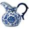 Chinoiserie 8.7" Wide Blue and White Milk Jar with Handle