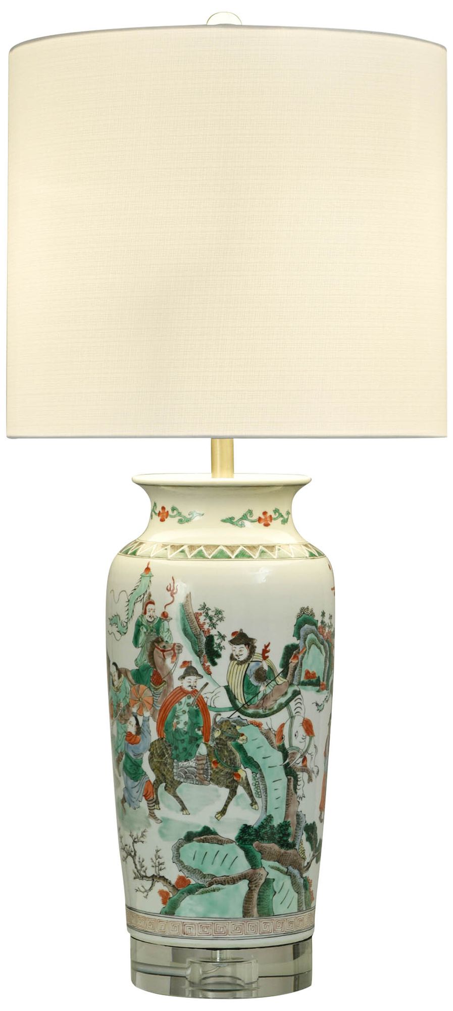 Image 2 Chinoiserie Garden 39.5" High Vase Lamp - White Shade more views