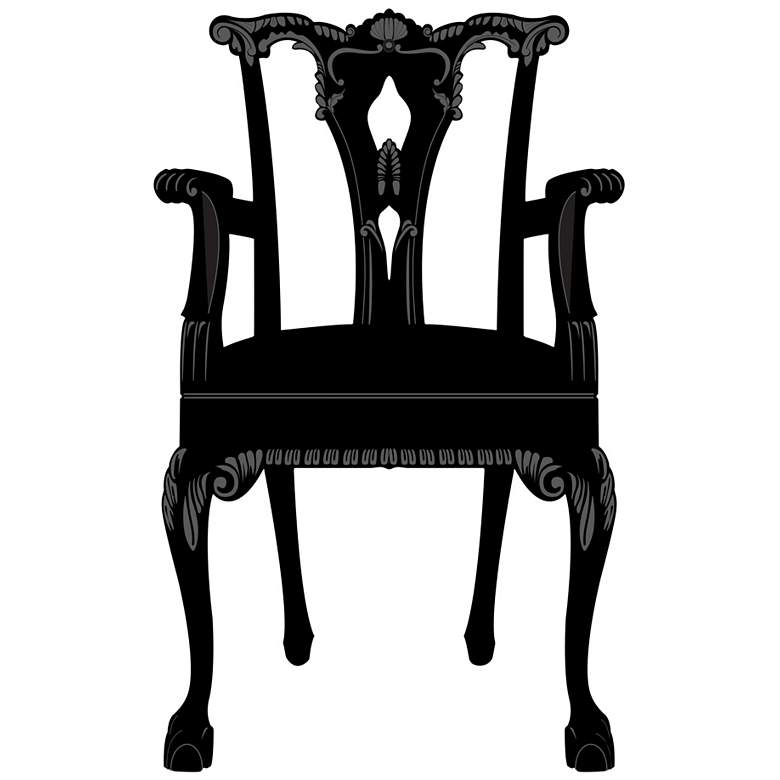 Image 2 Chippendale Chair Black and Gray Wall Decal