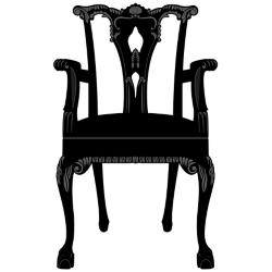 Chippendale Chair Black and Gray Wall Decal