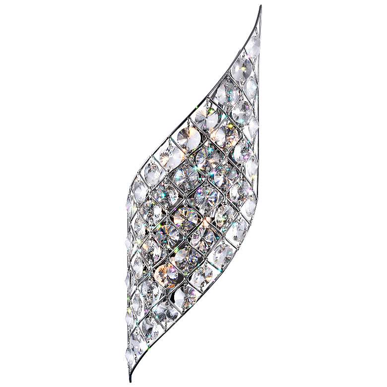 Image 1 Chique 22" High Chrome and Crystal Wall Sconce