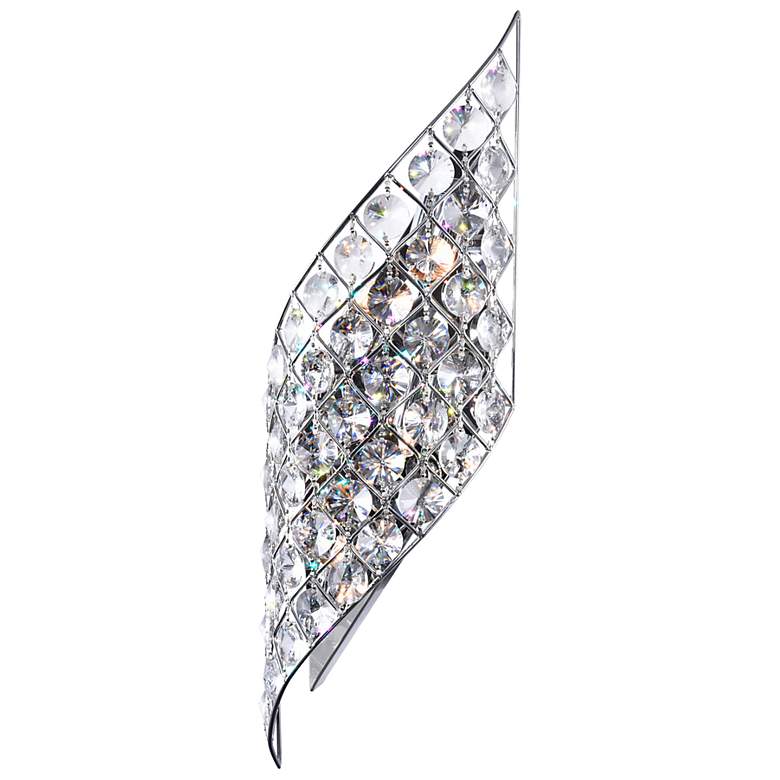 Image 2 Chique 22" High Chrome and Crystal Wall Sconce more views