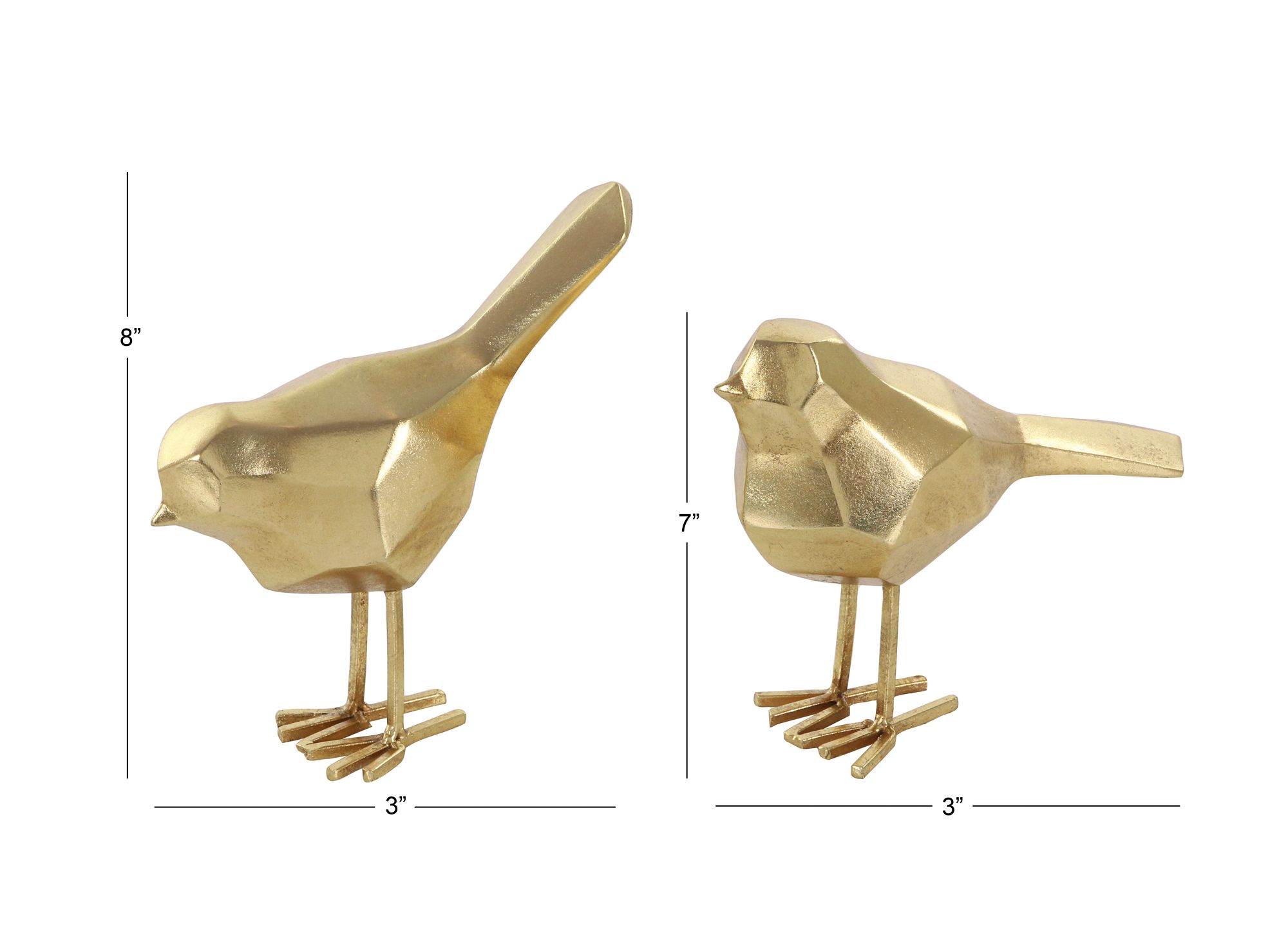 Image 6 Chirpers Shiny Gold 2-Piece Decorative Bird Figurines Set more views