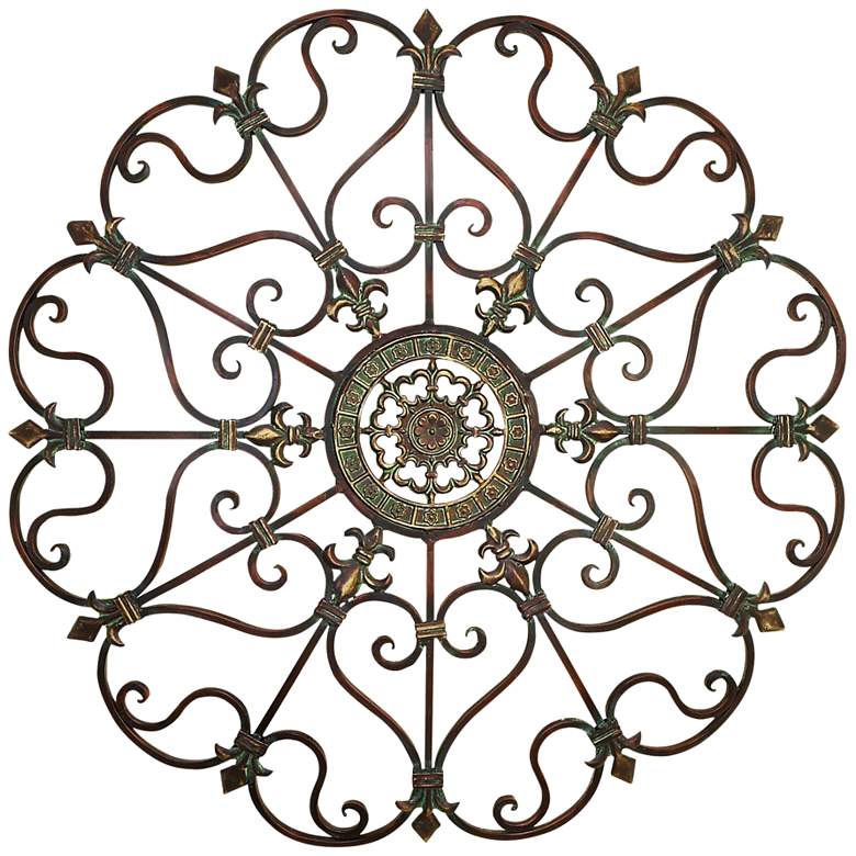 Image 1 Chisana Rust Bronze 29 inch Round Metal Wall Art