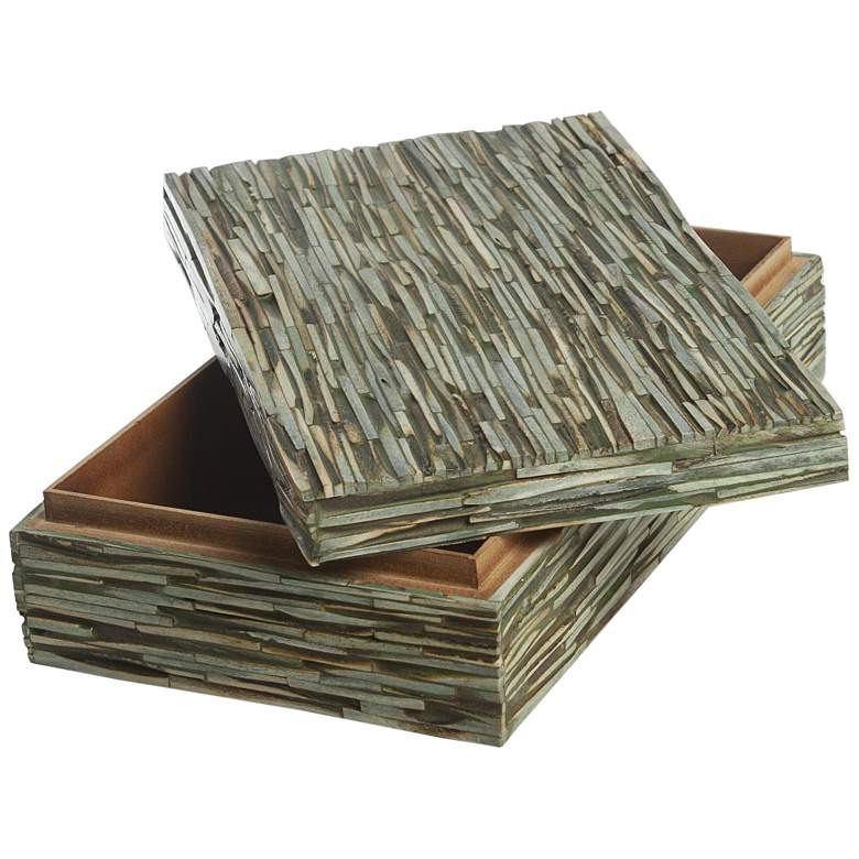 Image 4 Chiseled Bone Forest Tint Large Rectangular Box with Lid more views
