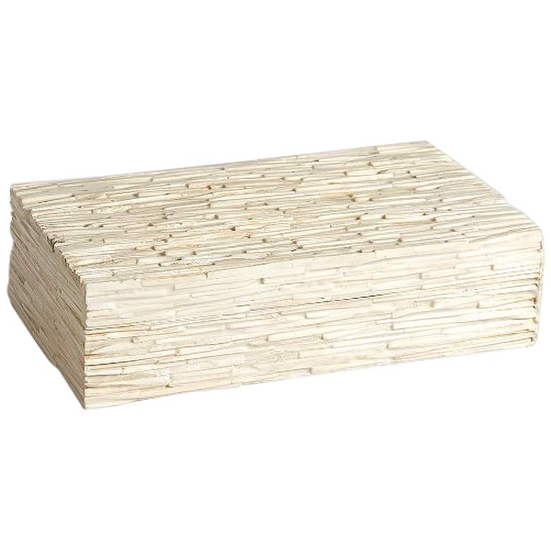 Image 1 Chiseled Natural White Buffalo Bone 12" Wide Storage Box