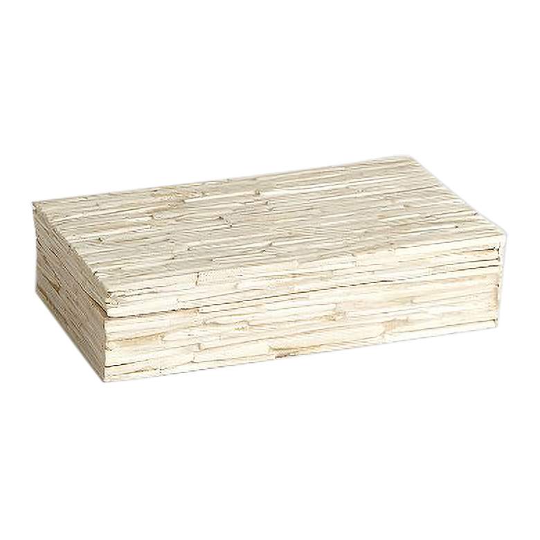 Image 1 Chiseled Natural White Buffalo Bone 9 inch Wide Storage Box