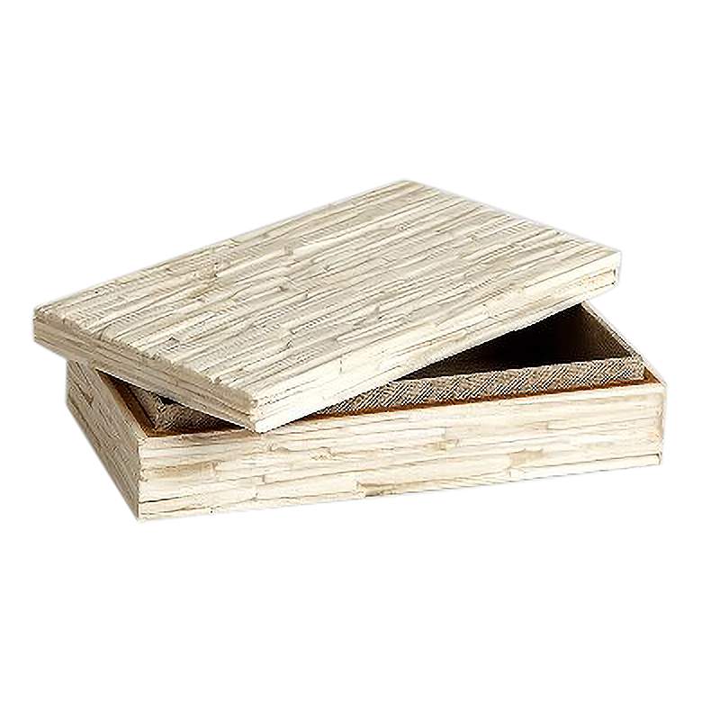 Image 2 Chiseled Natural White Buffalo Bone 9" Wide Storage Box more views