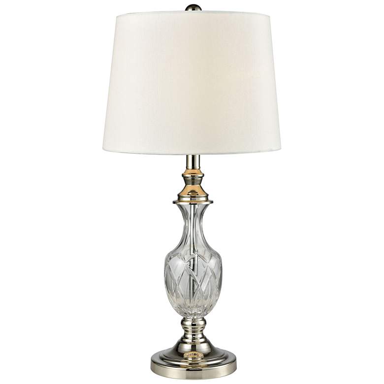Image 1 Chislett Polished Nickel and Crystal Table Lamp