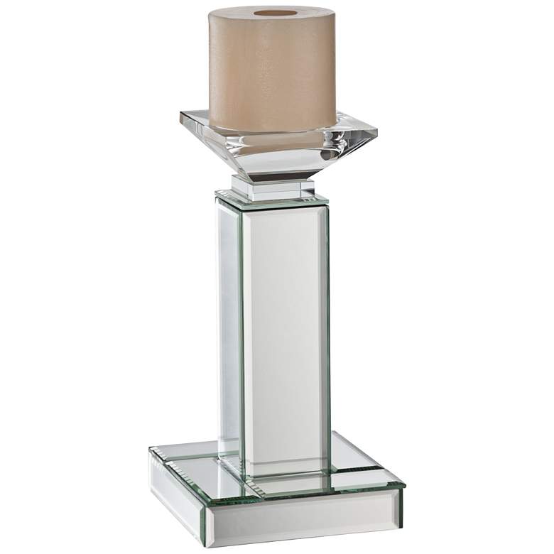 Image 1 Chisolm 10 inch High Glass and Mirrors Candle Holder