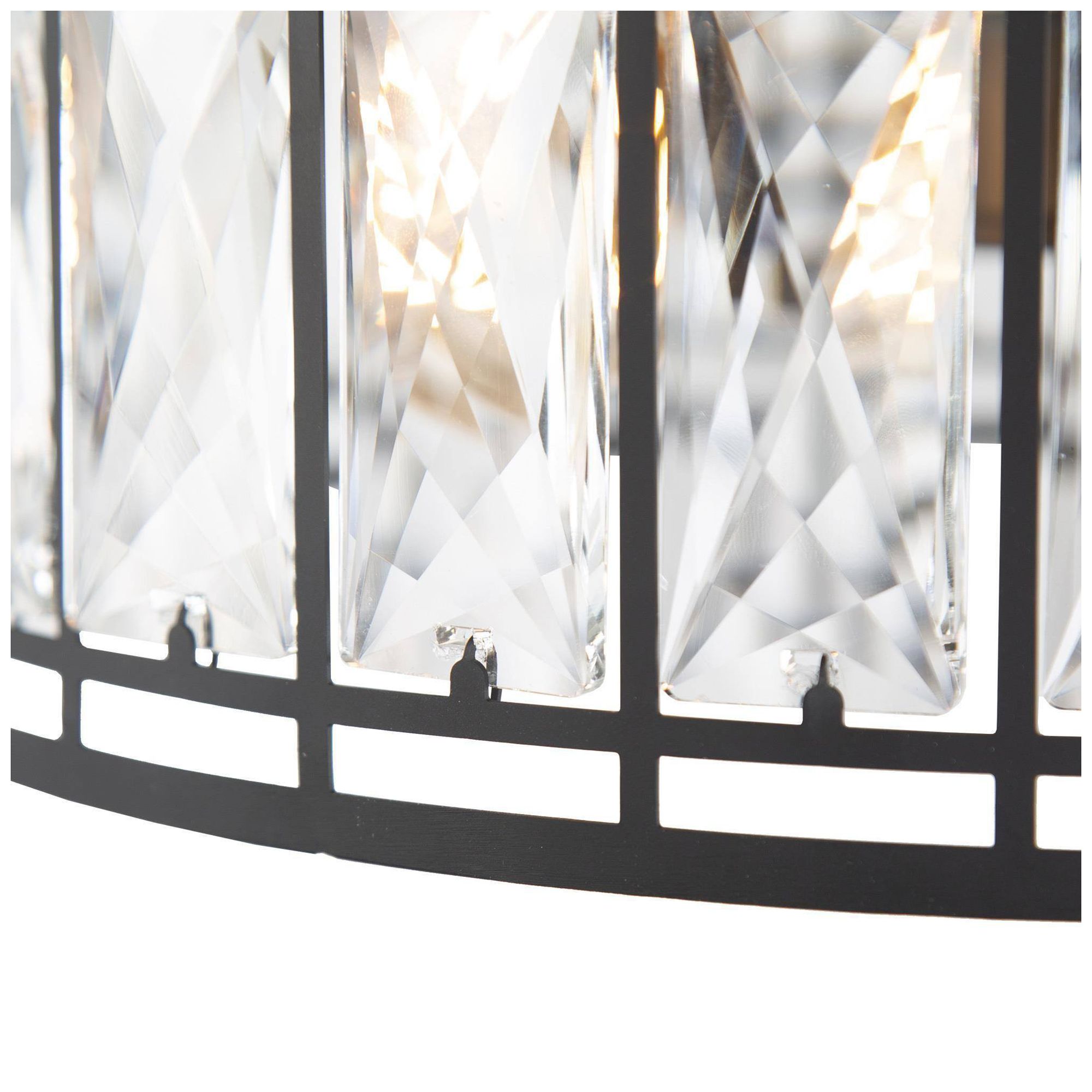 Chispa 2-Light Black Crystal Drum Ceiling Light - Made to Order