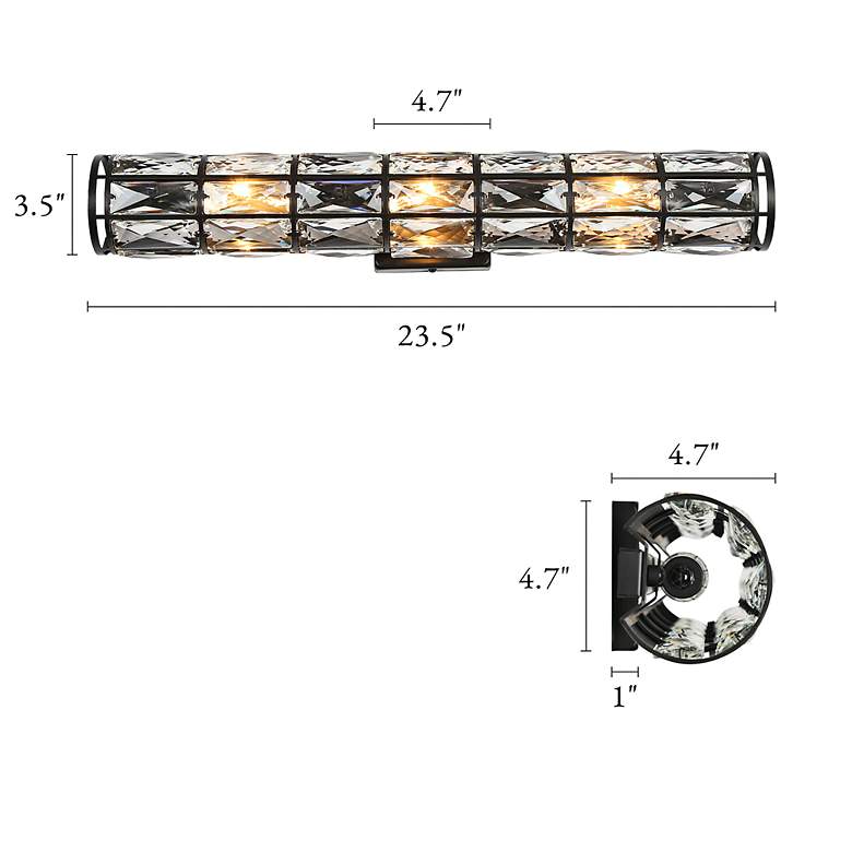 Image 6 Chispa 23 1/2" Wide Matte Black 3-Light Bath Light more views