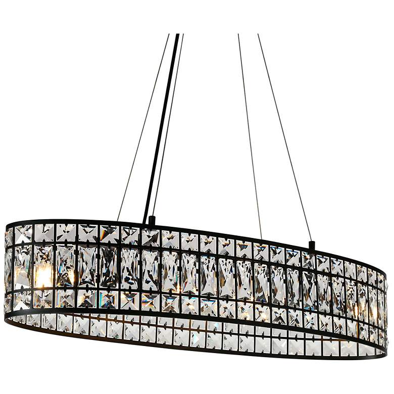 Image 1 Chispa 31 1/2" Wide Black and Crystal Island Chandelier