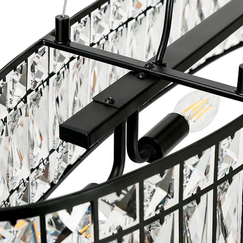 Image 3 Chispa 31 1/2" Wide Black and Crystal Island Chandelier more views