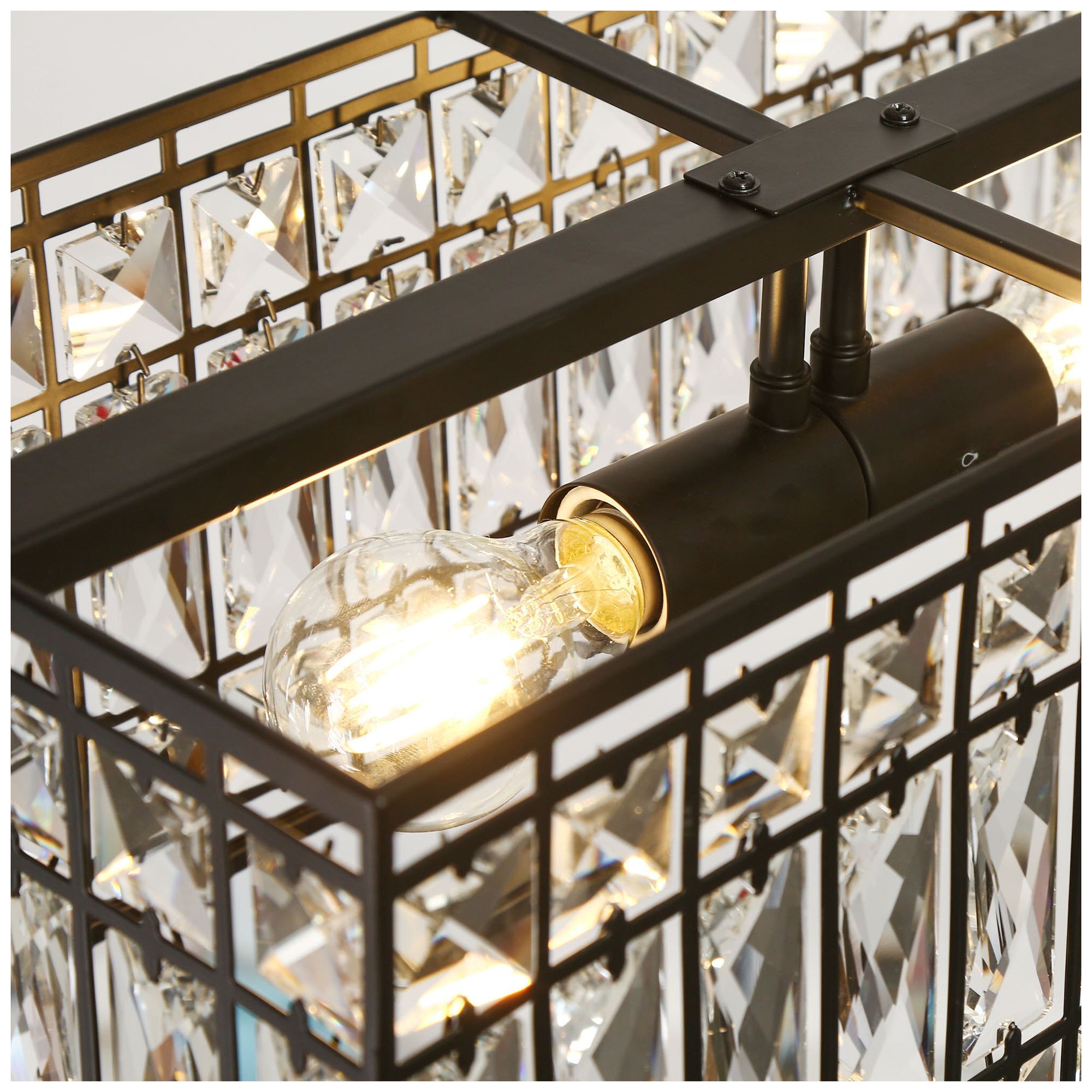 Image 3 Chispa 4-Light Black Crystal Island Chandelier - Made to Order more views