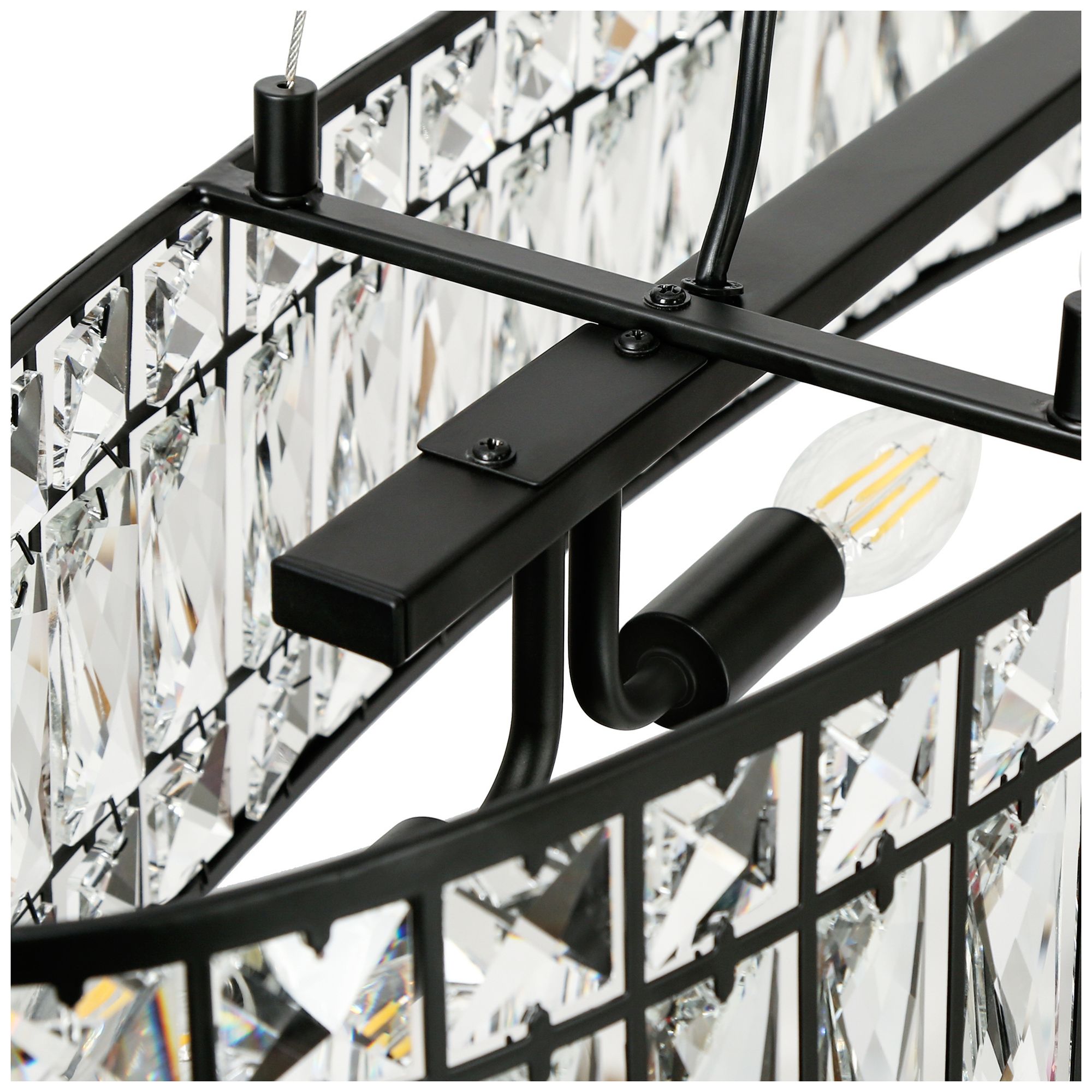 Image 3 Chispa 4-Light Black Crystal Island Chandelier more views