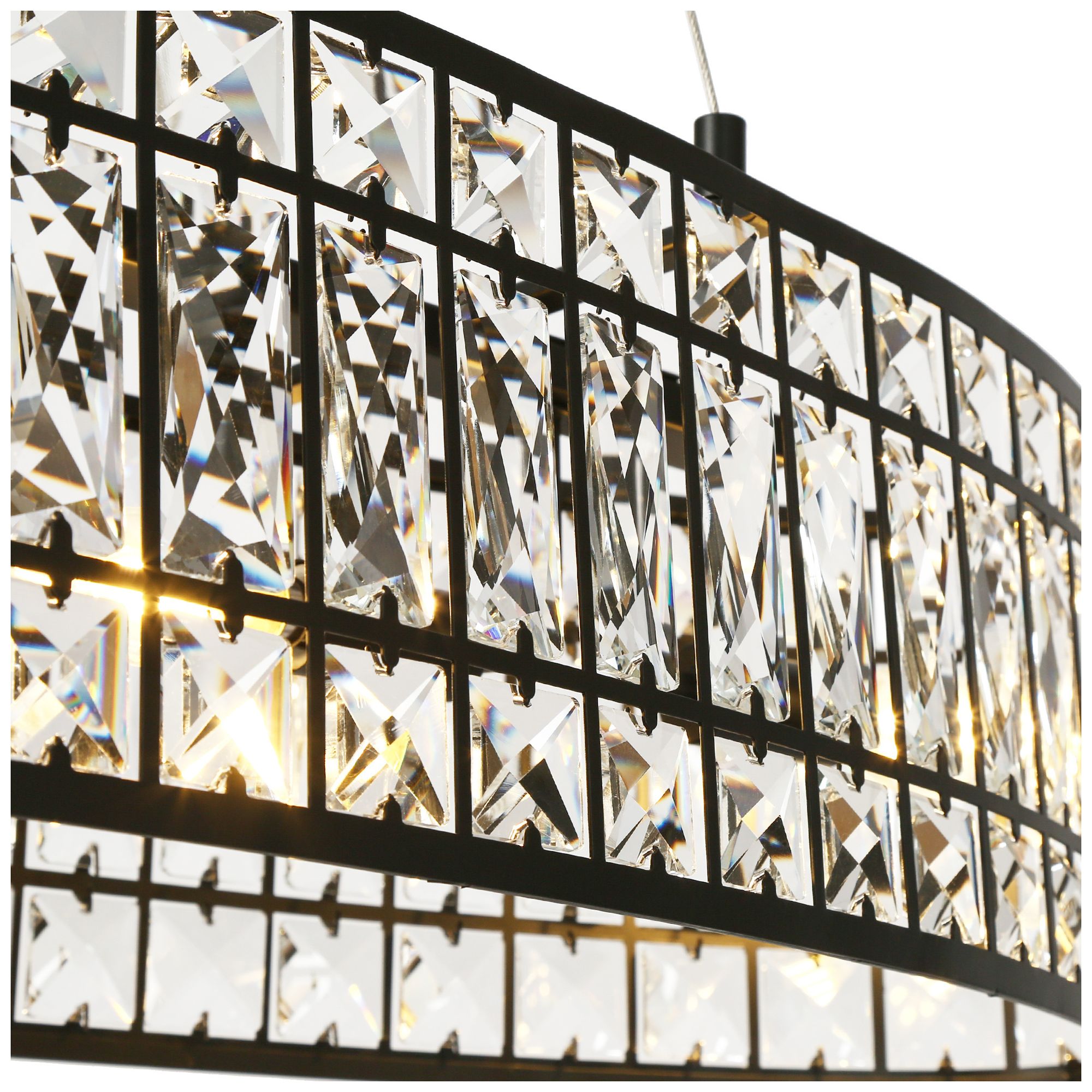 Image 4 Chispa 4-Light Black Crystal Island Chandelier more views