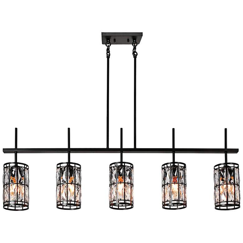 Image 2 Chispa 45 1/4" Wide Matte Black 5-Light Island Chandelier