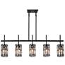 2_Chispa 45 1/4" Wide Matte Black 5-Light Island Chandelier