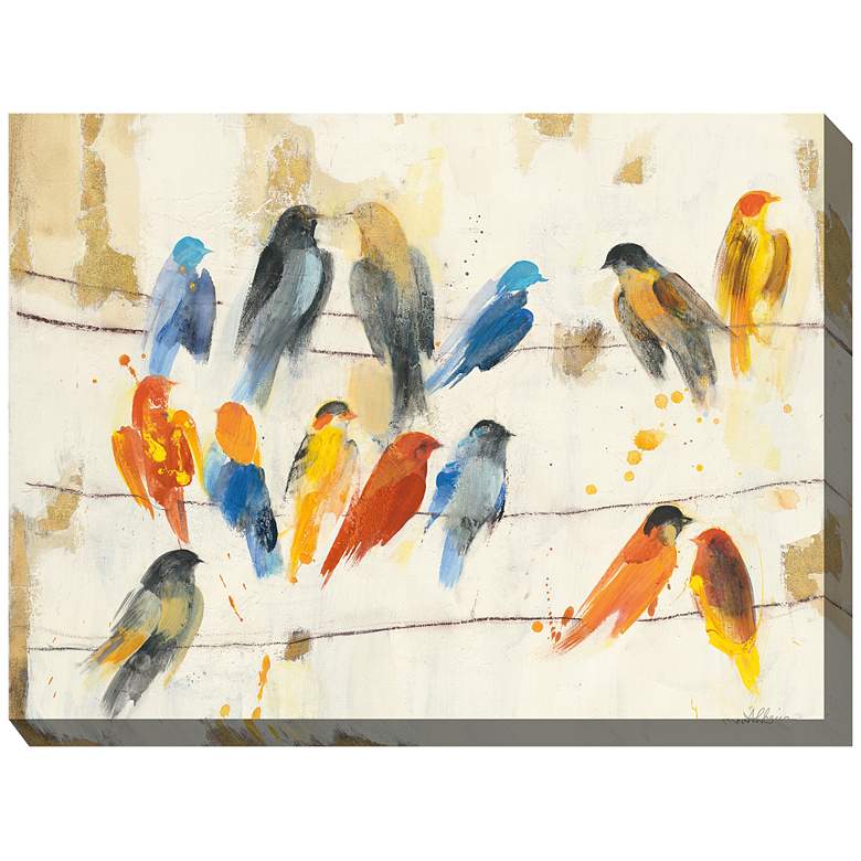 Image 1 Chitter Chatter 40" Wide All-Weather Outdoor Canvas Wall Art