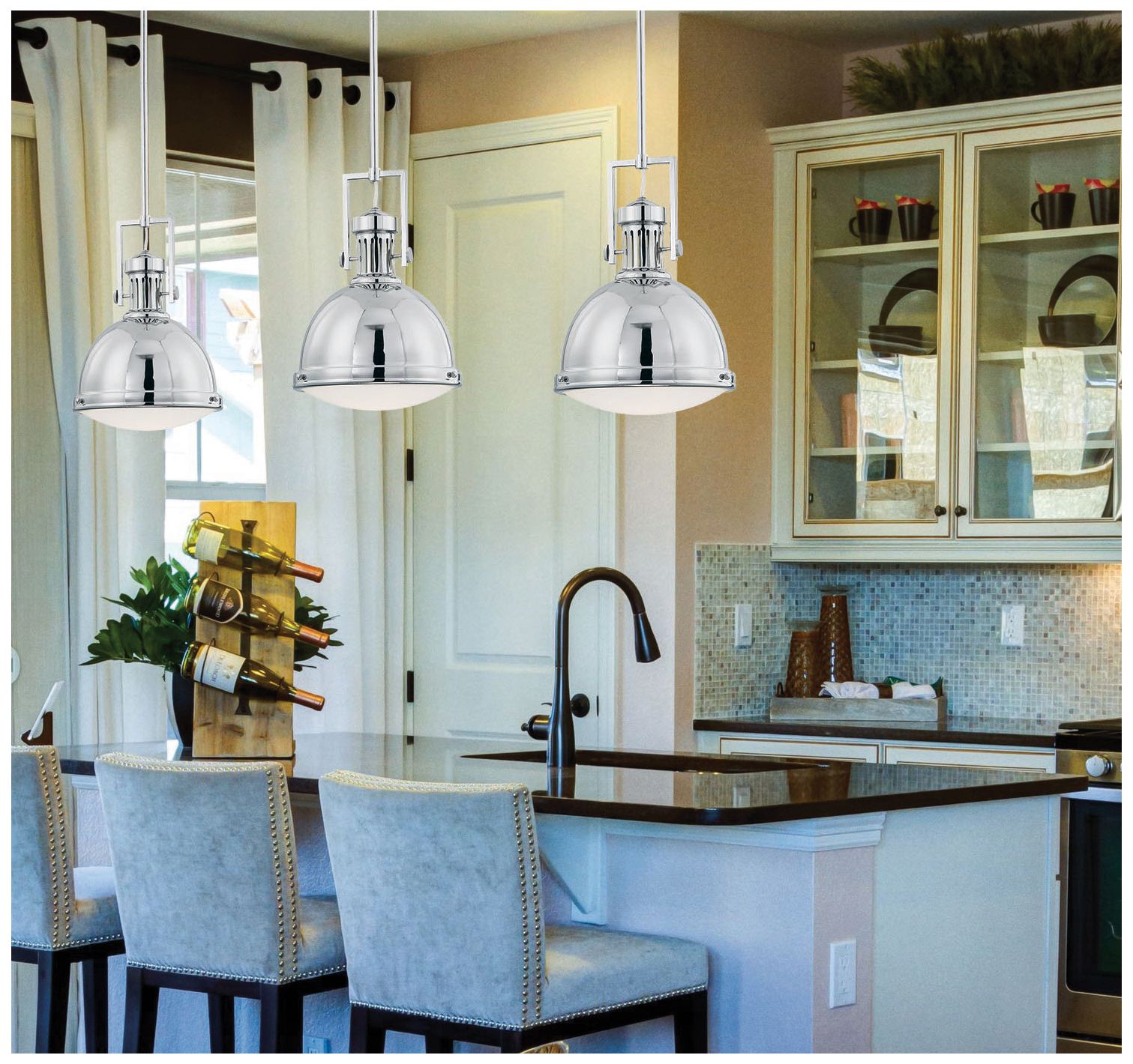 Chival 1-Light Pendant in Polished Nickel