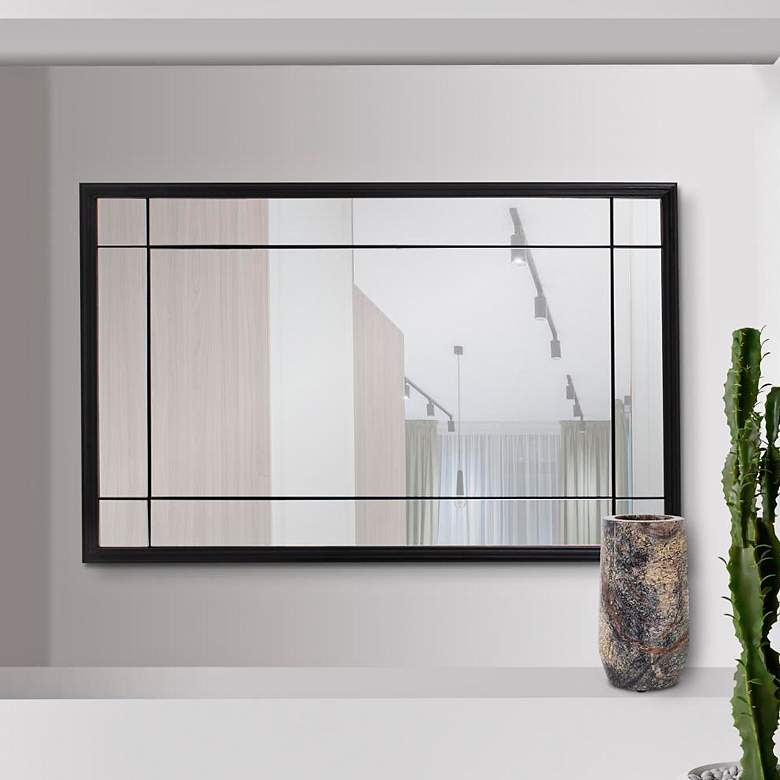Image 1 Chiverny Matte Black 24" x 36" Rectangular Wall Mirror