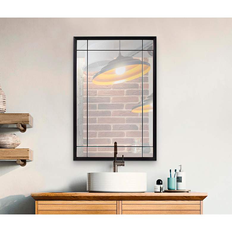 Image 4 Chiverny Matte Black 24" x 36" Rectangular Wall Mirror more views
