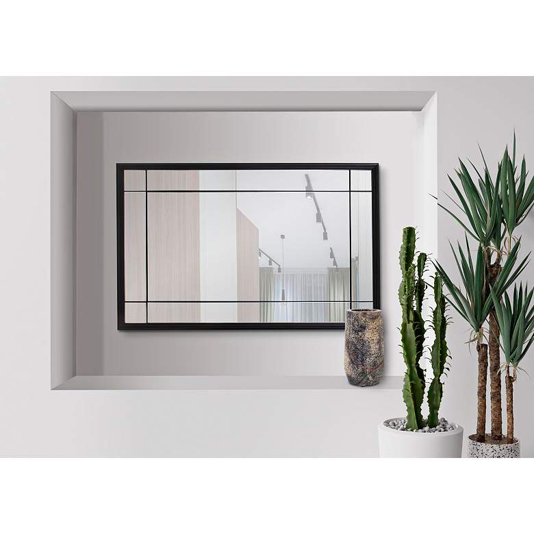 Image 5 Chiverny Matte Black 24" x 36" Rectangular Wall Mirror more views