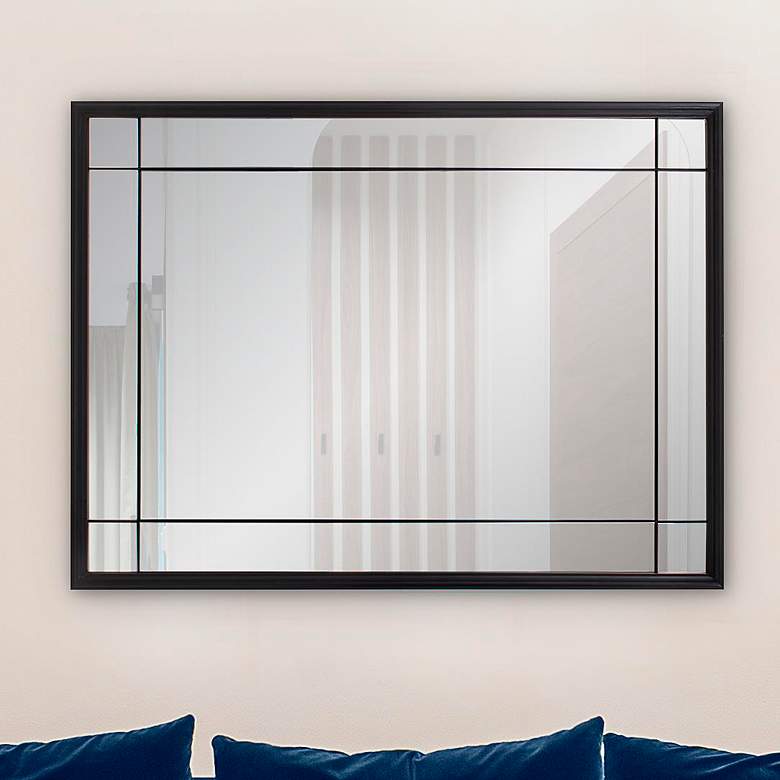 Image 1 Chiverny Matte Black 30" x 40" French Panel Wall Mirror