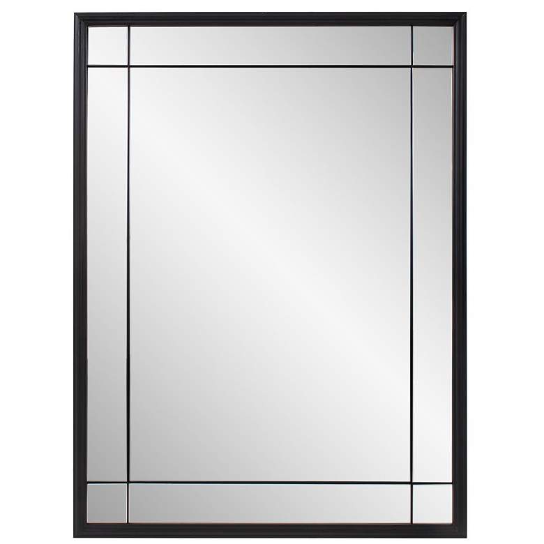Image 3 Chiverny Matte Black 30" x 40" French Panel Wall Mirror more views