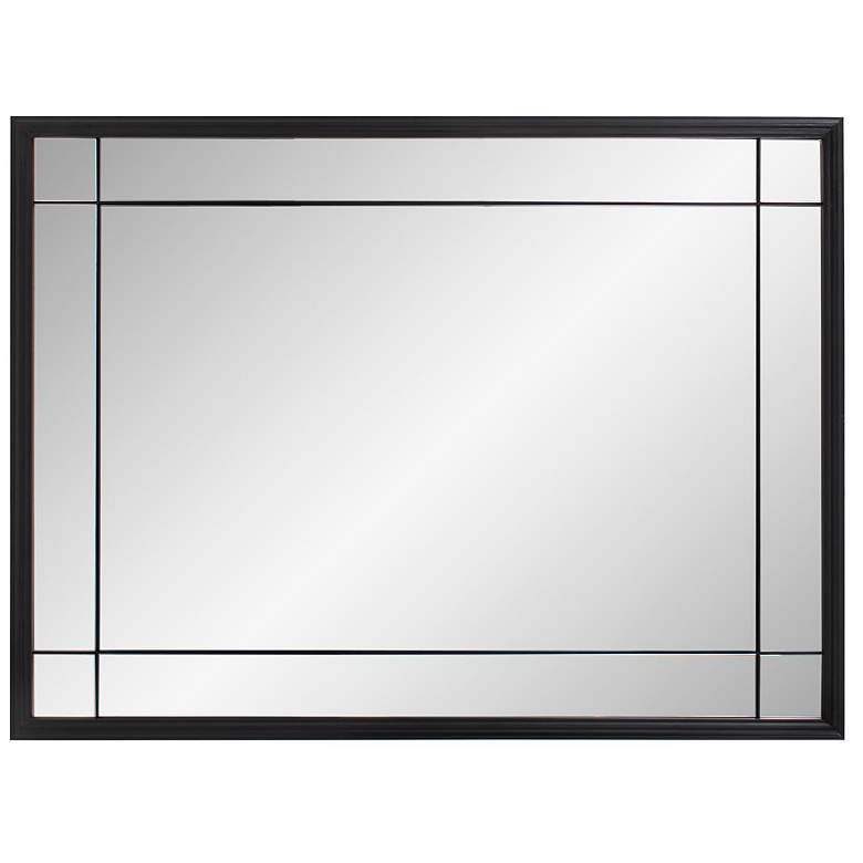 Image 7 Chiverny Matte Black 30" x 40" French Panel Wall Mirror more views