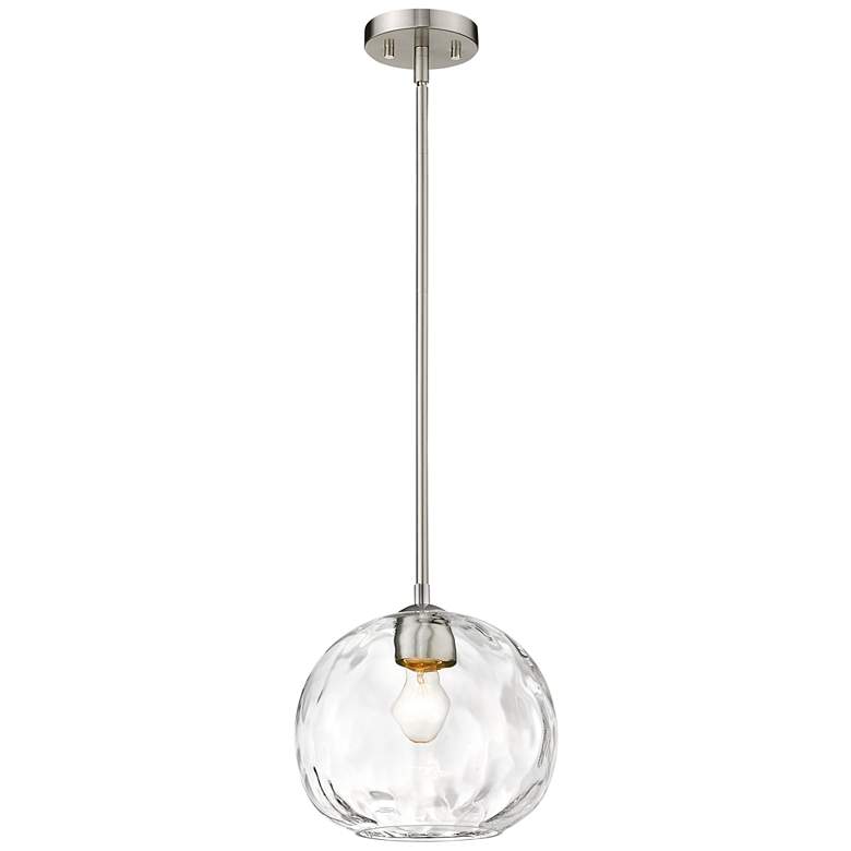 Image 3 Chloe 10" Wide Brushed Nickel Clear Glass Mini Pendant more views