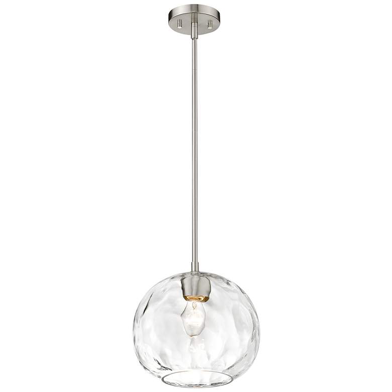 Image 4 Chloe 10" Wide Brushed Nickel Clear Glass Mini Pendant more views