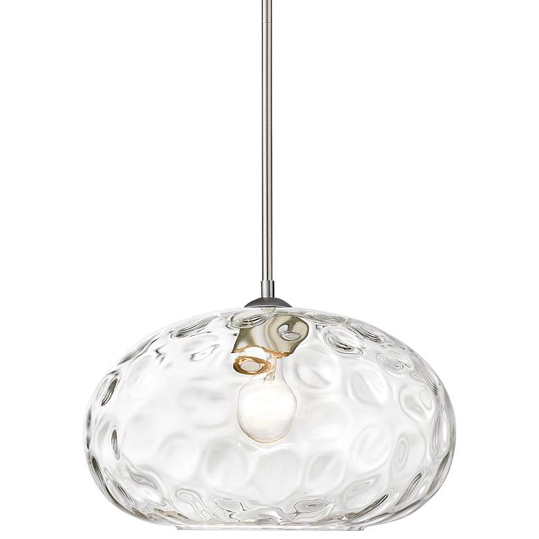 Image 1 Chloe 14" Wide Brushed Nickel Clear Glass Pendant Light