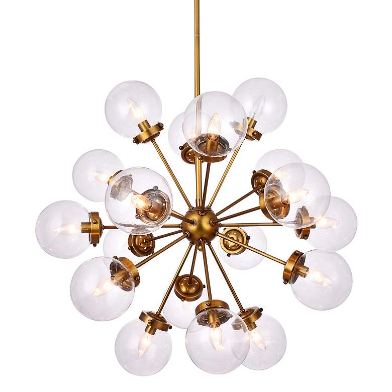 Image 2 Chloe 26.5" Wide Brass Metal Chandelier With Clear Glass Globes
