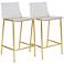 Chloe 26" Clear Acrylic Brushed Gold Counter Stools Set of 2
