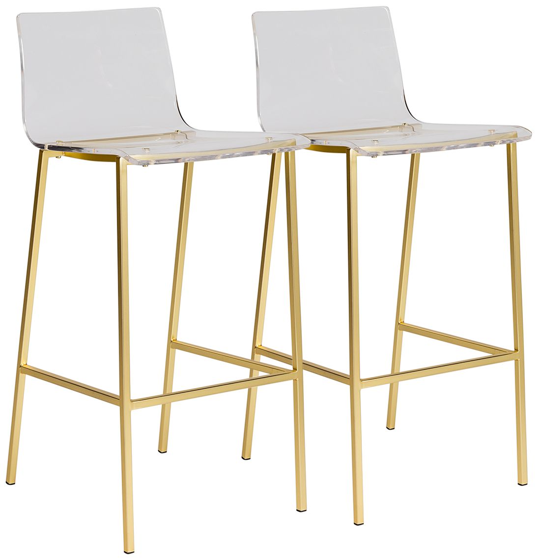 Gold and acrylic on sale bar stools