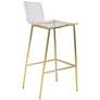 Chloe 30" Clear Acrylic and Gold Modern Luxe Bar Stools Set of 2